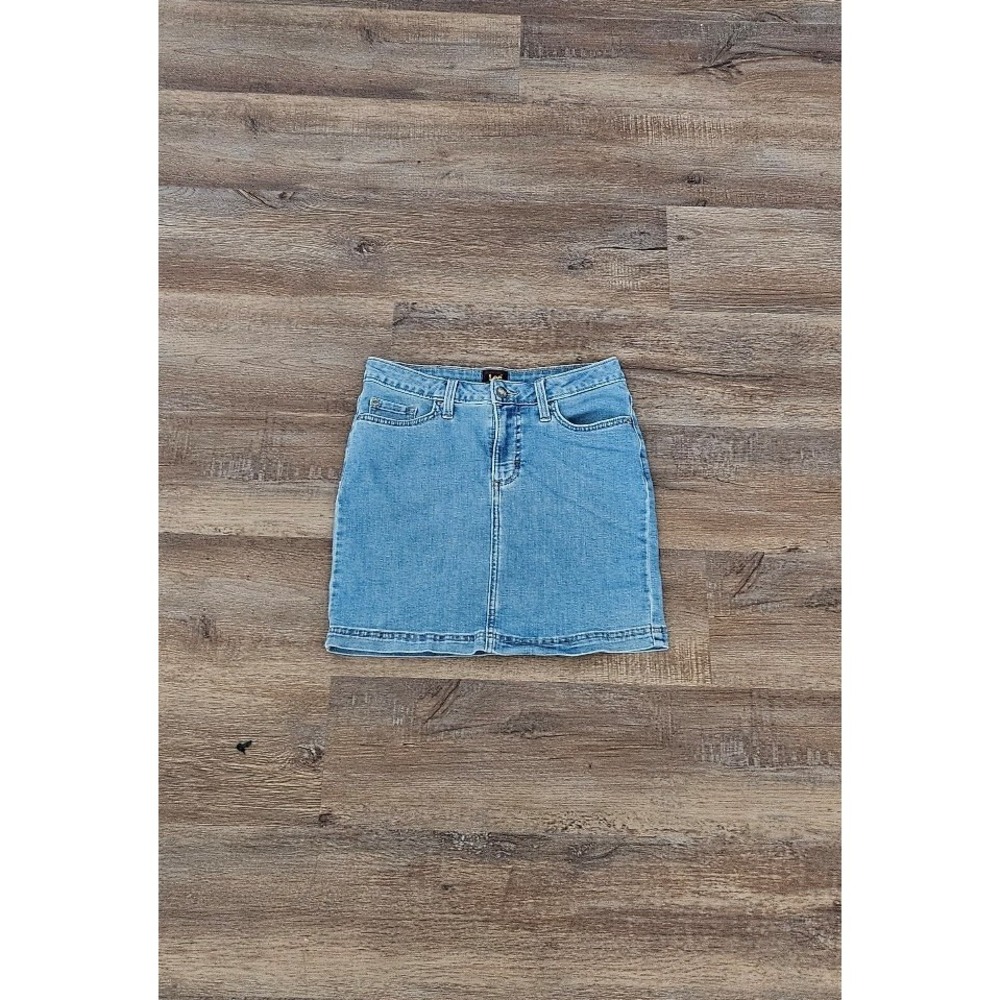 Lee‎ Women's Vintage Demin Mid Rise Beacon Blue Skort Mesh Interior Size M